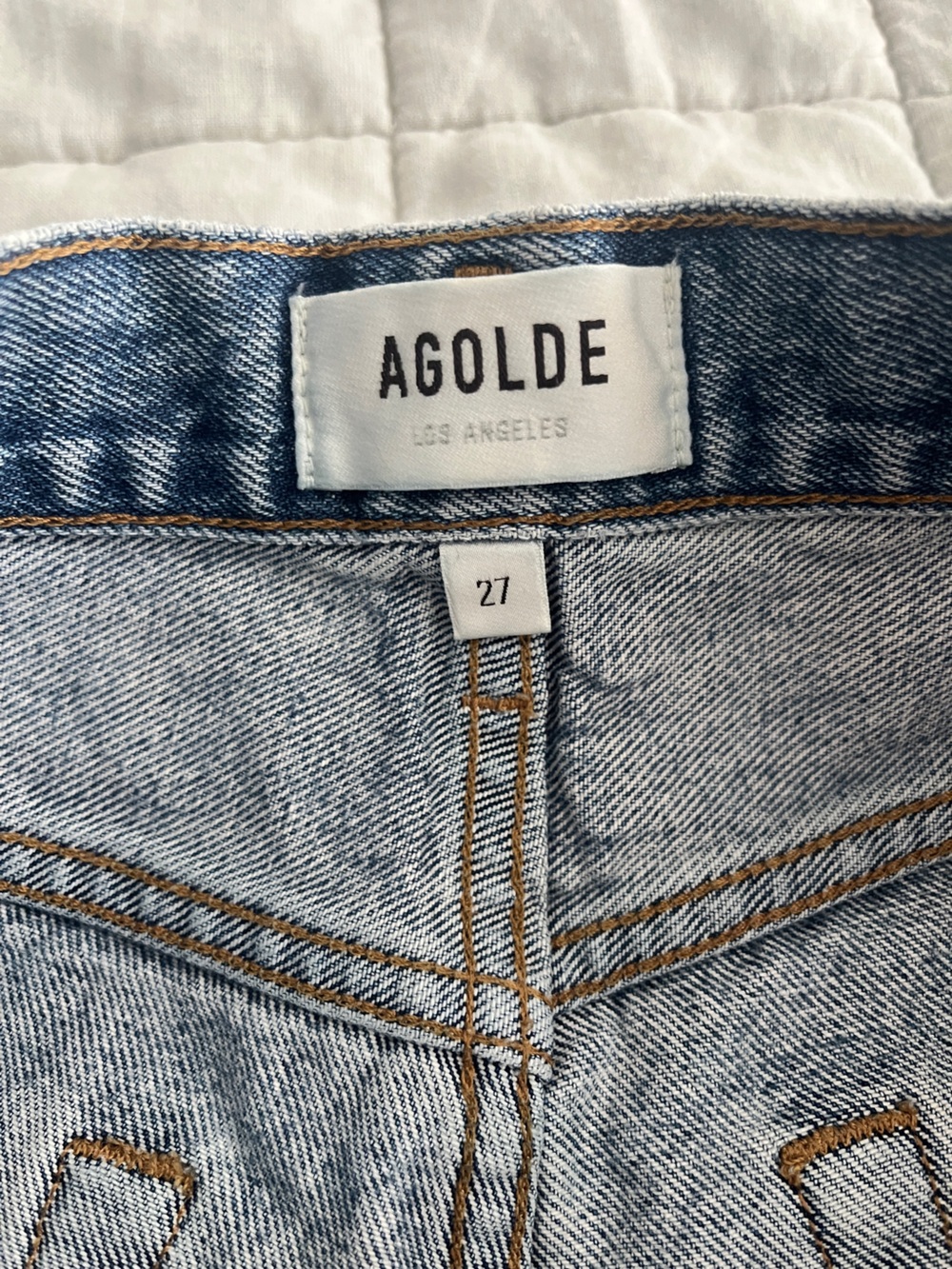 AGOLDE Parker Cut Off Denim Shorts Light Wash Size 27 - Picture 5 of 9